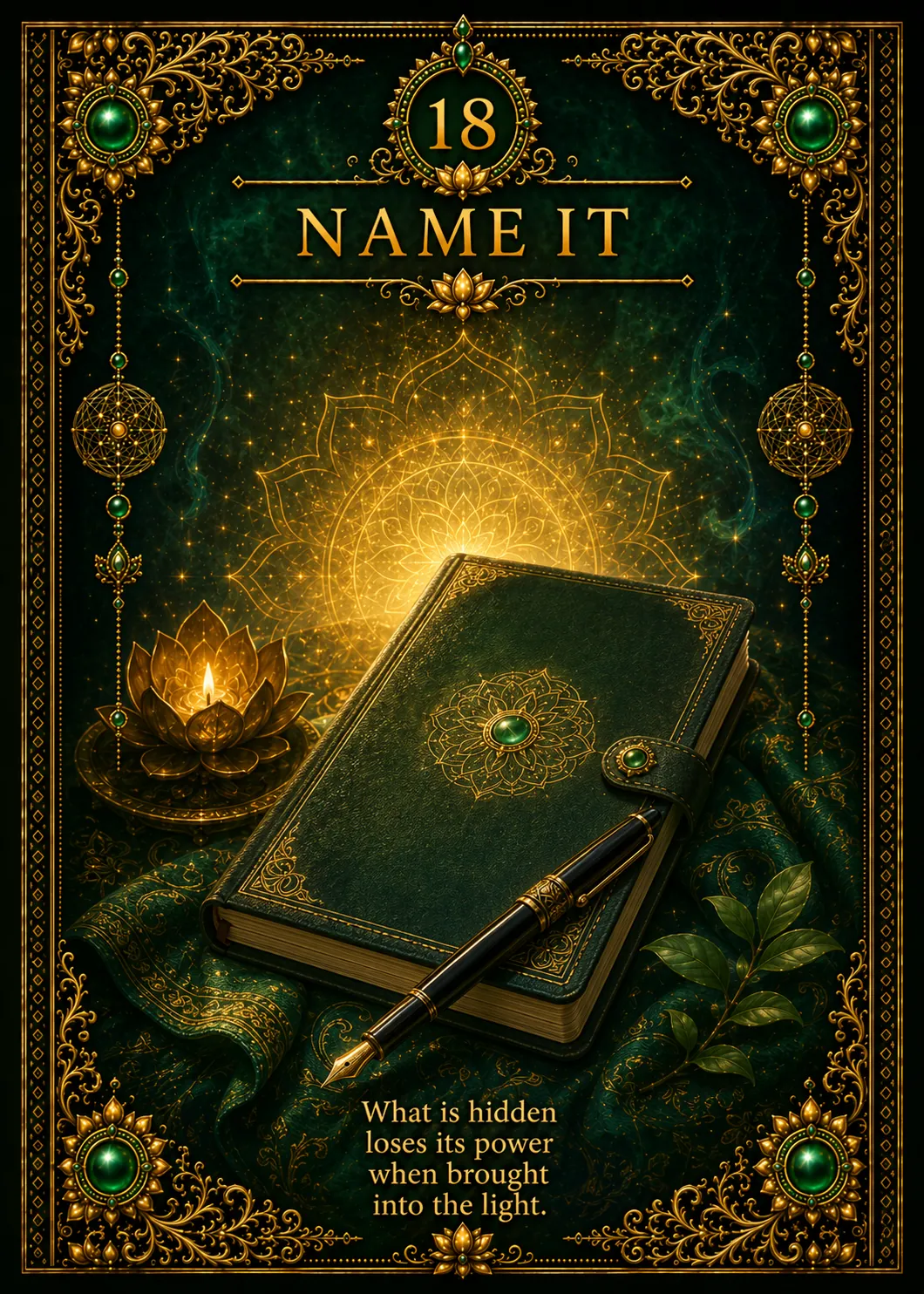Green Tara oracle card 18: Name It — Dispeller of Poison