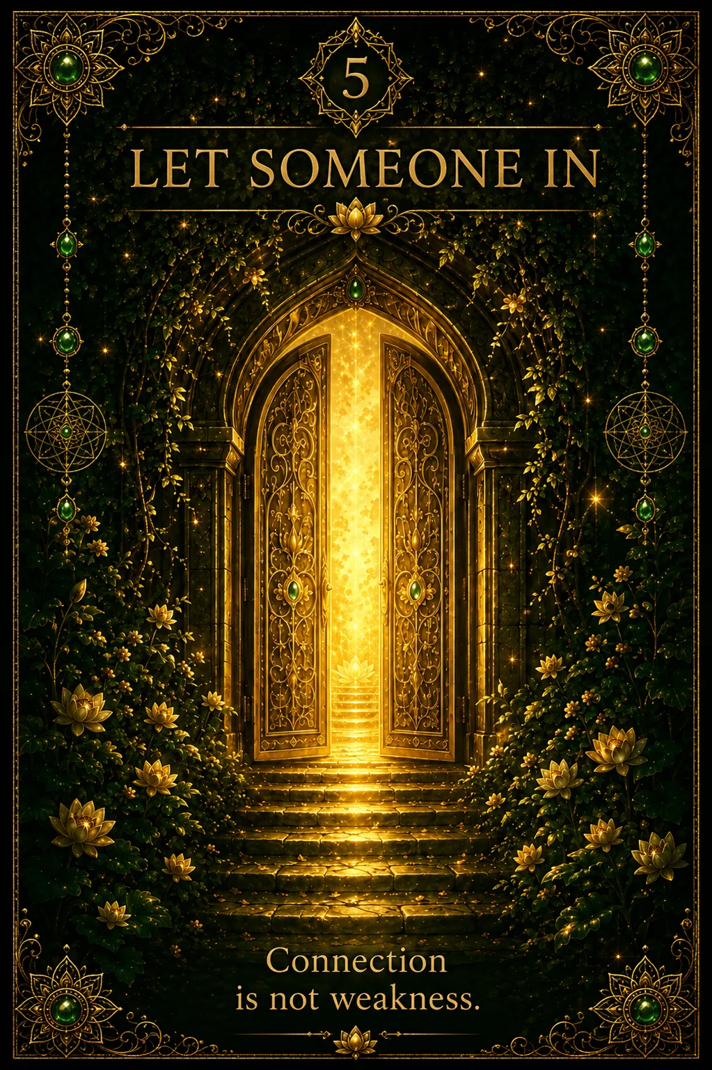 Green Tara oracle card 5: Let Someone In — She Who Speaks the Mantra